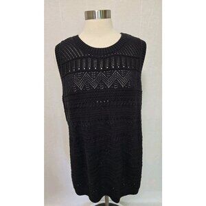 Canyon Retreat Womens Size 3X Tank Top Sweater Knit Dark Gray 100% Cotton
